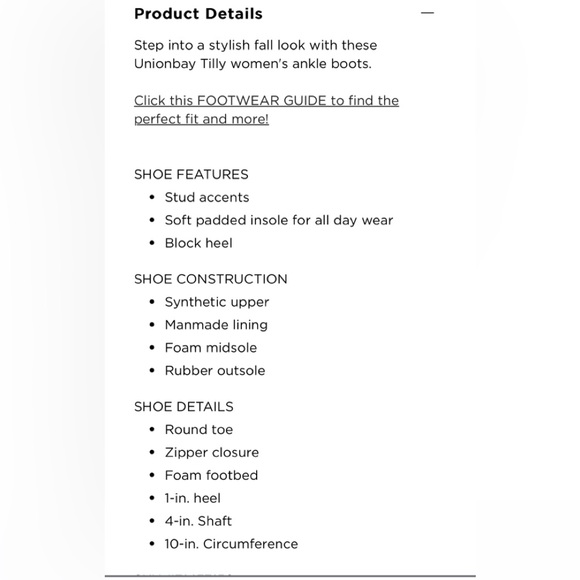 Unionbay Tilly Women's Ankle Boots NWT 1”heal tan color zipper close - Picture 2 of 7